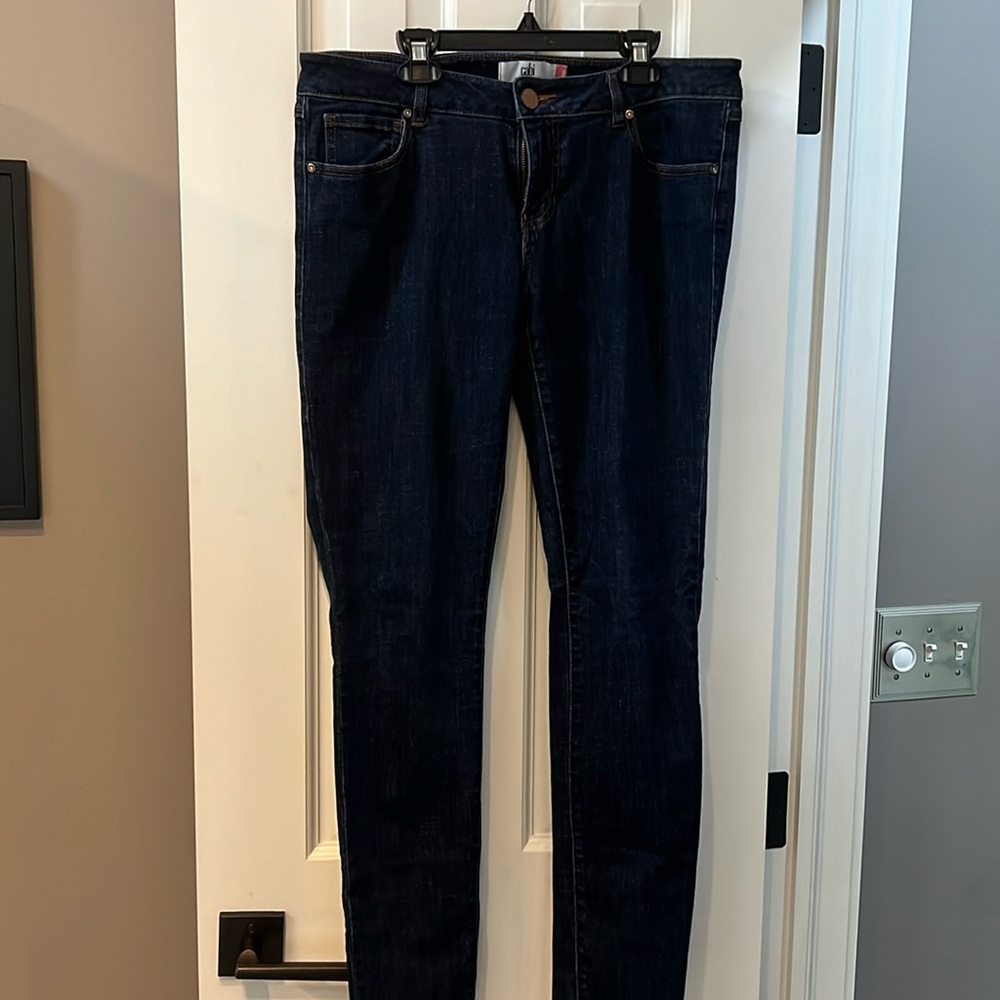 CAbi straight dark wash jeans